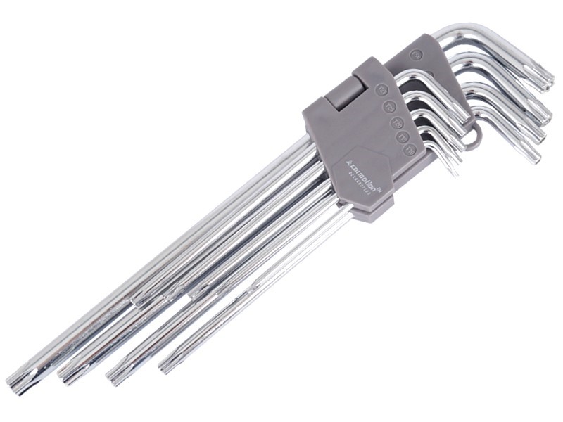 Klucze trzpieniowe otworowe 230 mm do śrub TORX, T10 - T50, 9 szt.