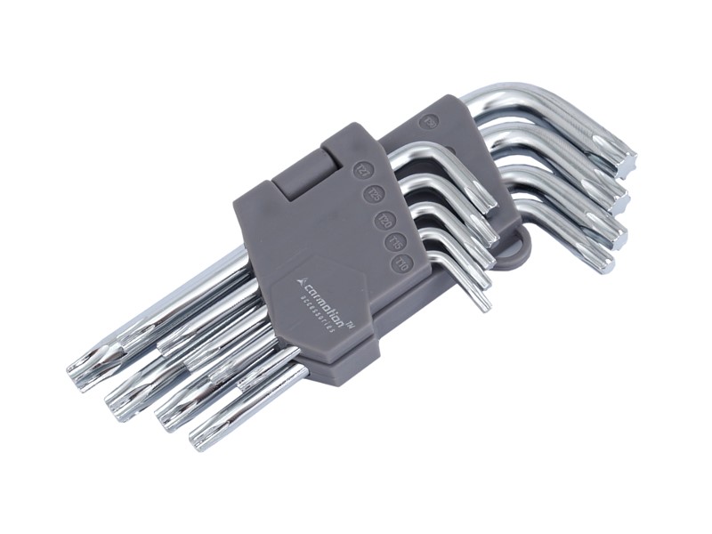 Klucze trzpieniowe 130 mm do śrub TORX, T10-T50, 9 szt.