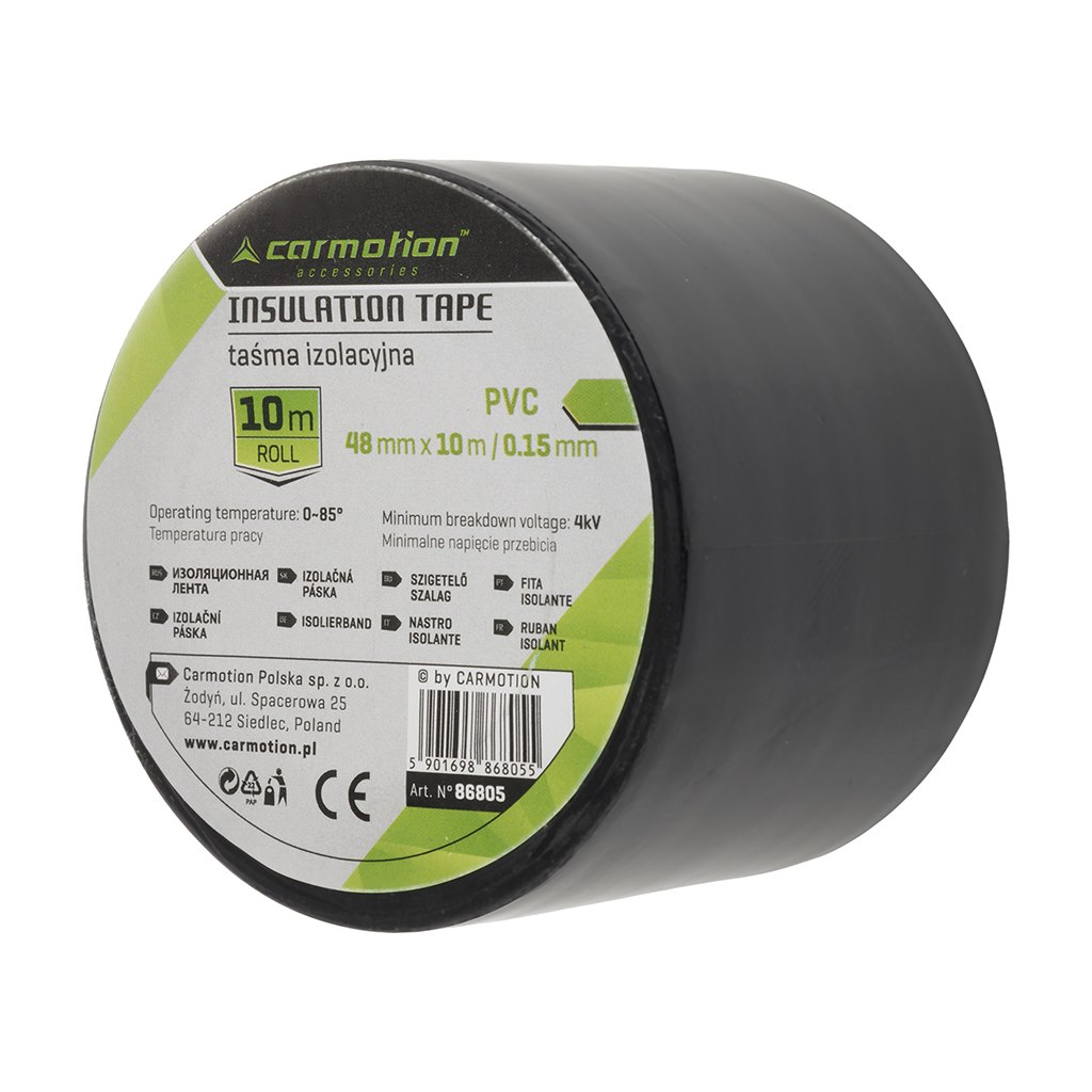 Taśma izolacyjna PVC 0,15 mm x 48 mm x 10 m, czarna, 1 szt.