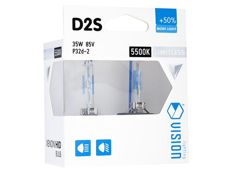 Żarówki ksenonowe VISION D2S 5500K 85V 35W P32d-2 +50% Limitless White, 2 szt.