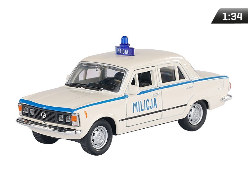Model 1:34, PRL FIAT 125p MILICJA, biały (A884F125MIB)