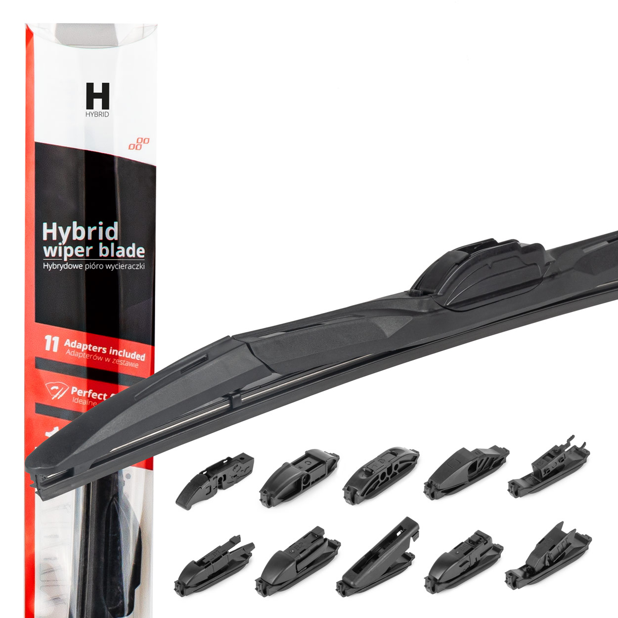 Pióro wycieraczki AMiO Hybrid multiconnect 19" 480mm 48cm 11 adapterów AMIO-0220